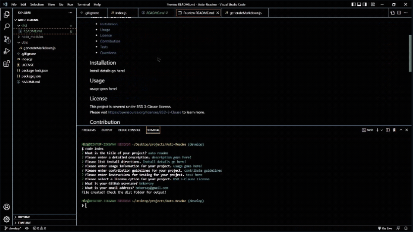 Auto ReadMe